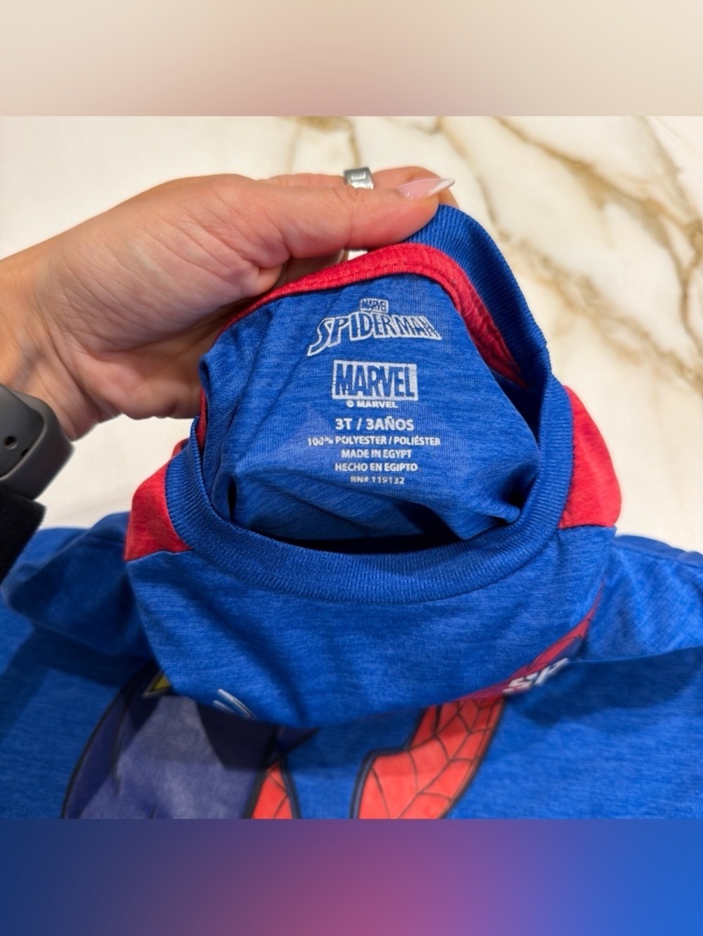 Marvel Spider-Man Blue and Red Toddler Shirt - Picture 3 of 4